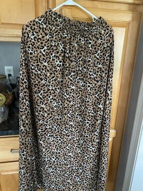 Leopard Print Maxi Skirt - Tan, Black & White